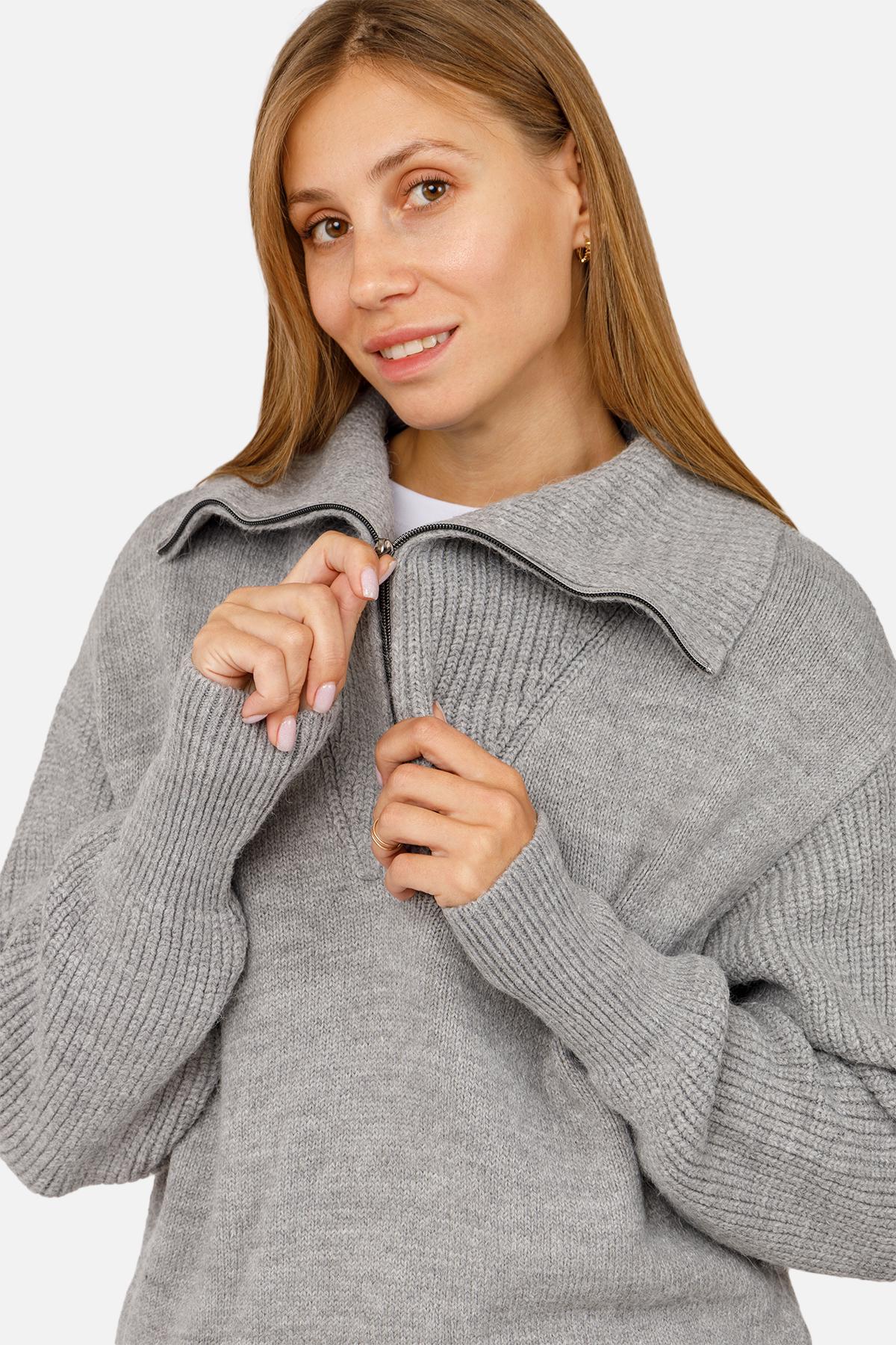 Свитер женский ЦБ-00262319 р. 46 Серый (SKT001026385) - фото 3