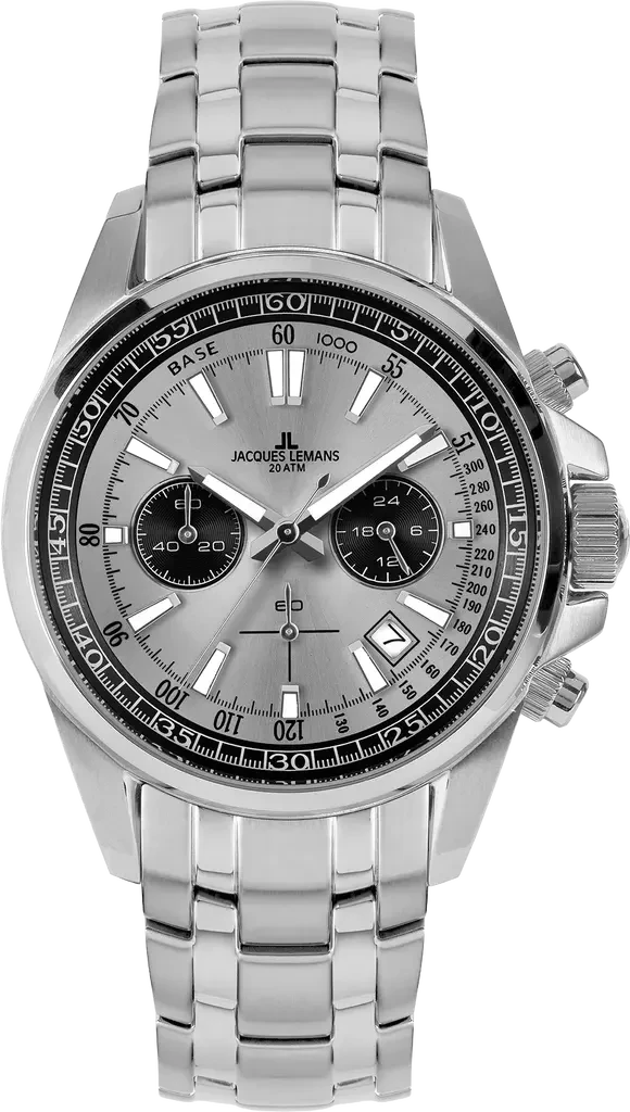 Наручные часы мужские Jacques Lemans Liverpool 1-2117ZA со стальным корпусом WR 200 м и серебристым циферблатом