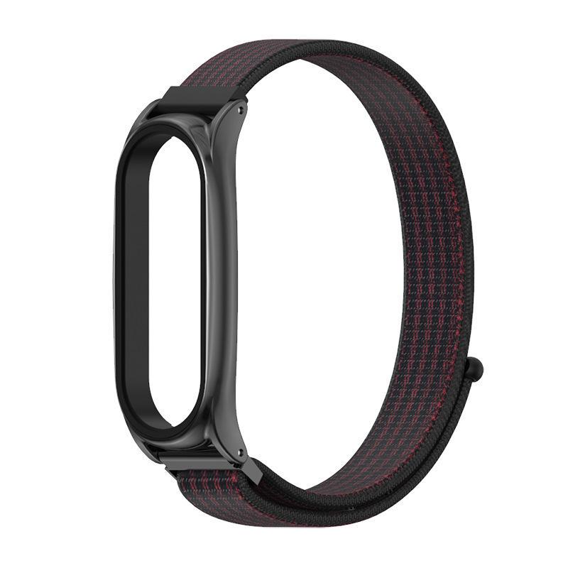 Ремешок для смарт-браслетов MiJobs Nylon Loop Plus для Xiaomi Mi Band 4/3 Черный/Черный (1381P)
