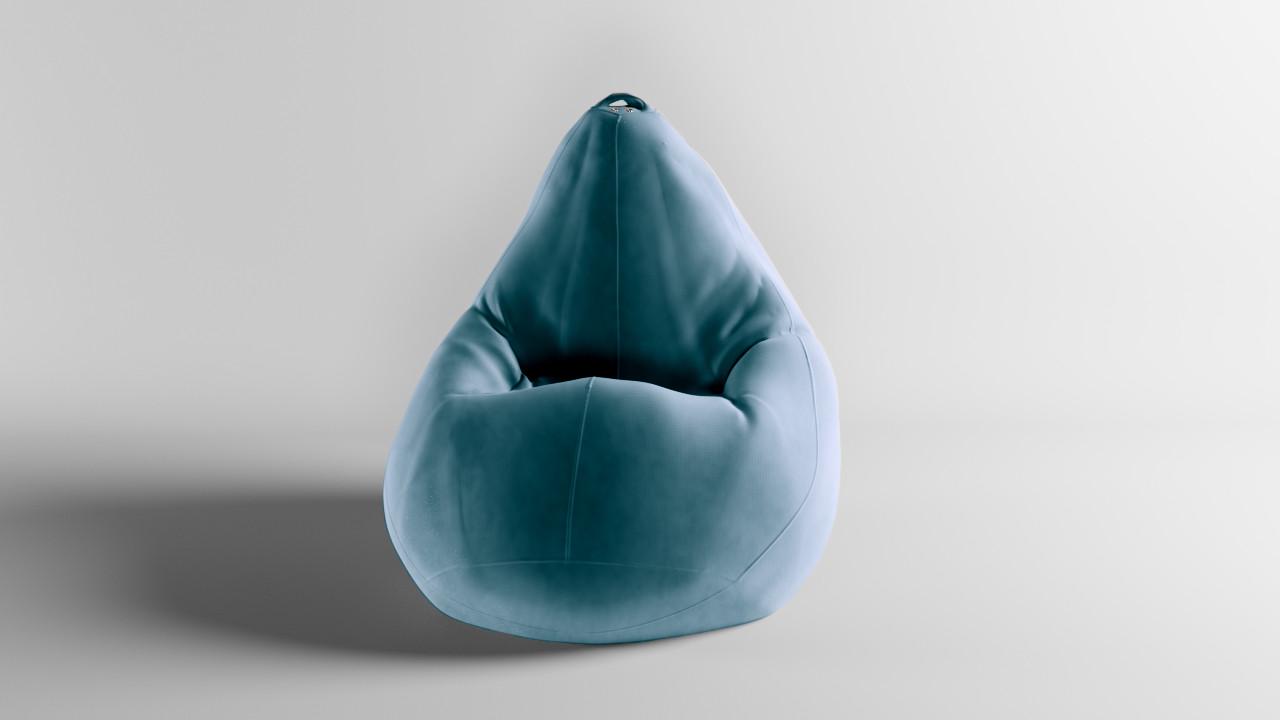 Бескаркасное кресло-мешок SkyPuff MEGA Груша Велюр Virginia XXXL 160х120 см Aqua (160095)