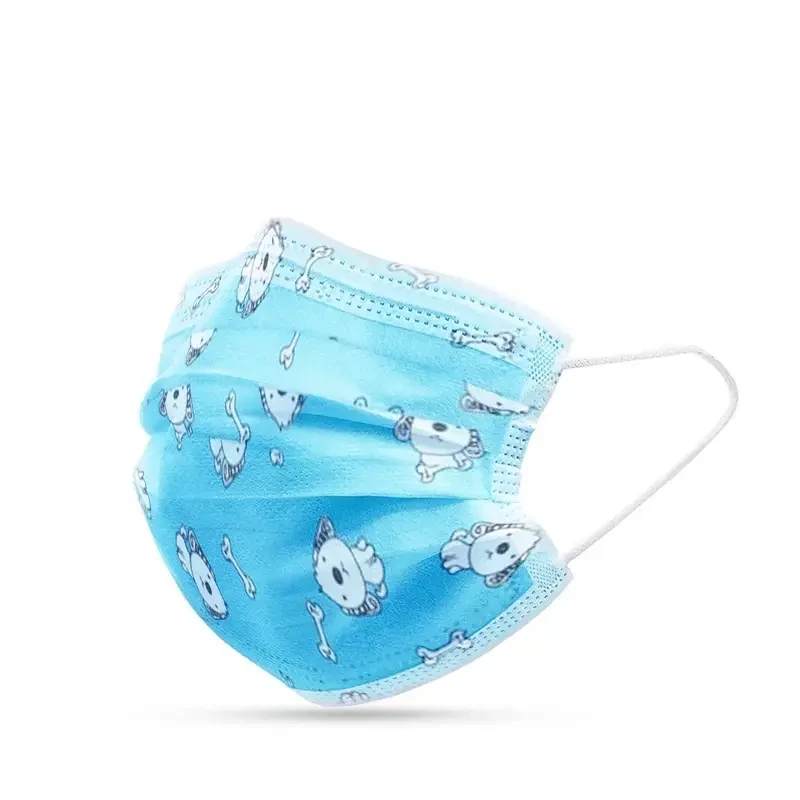 Маска дитяча медична Волес 3-шарова/з вушним зачепом/з малюнком №50 Блакитний (000002832) - фото 1