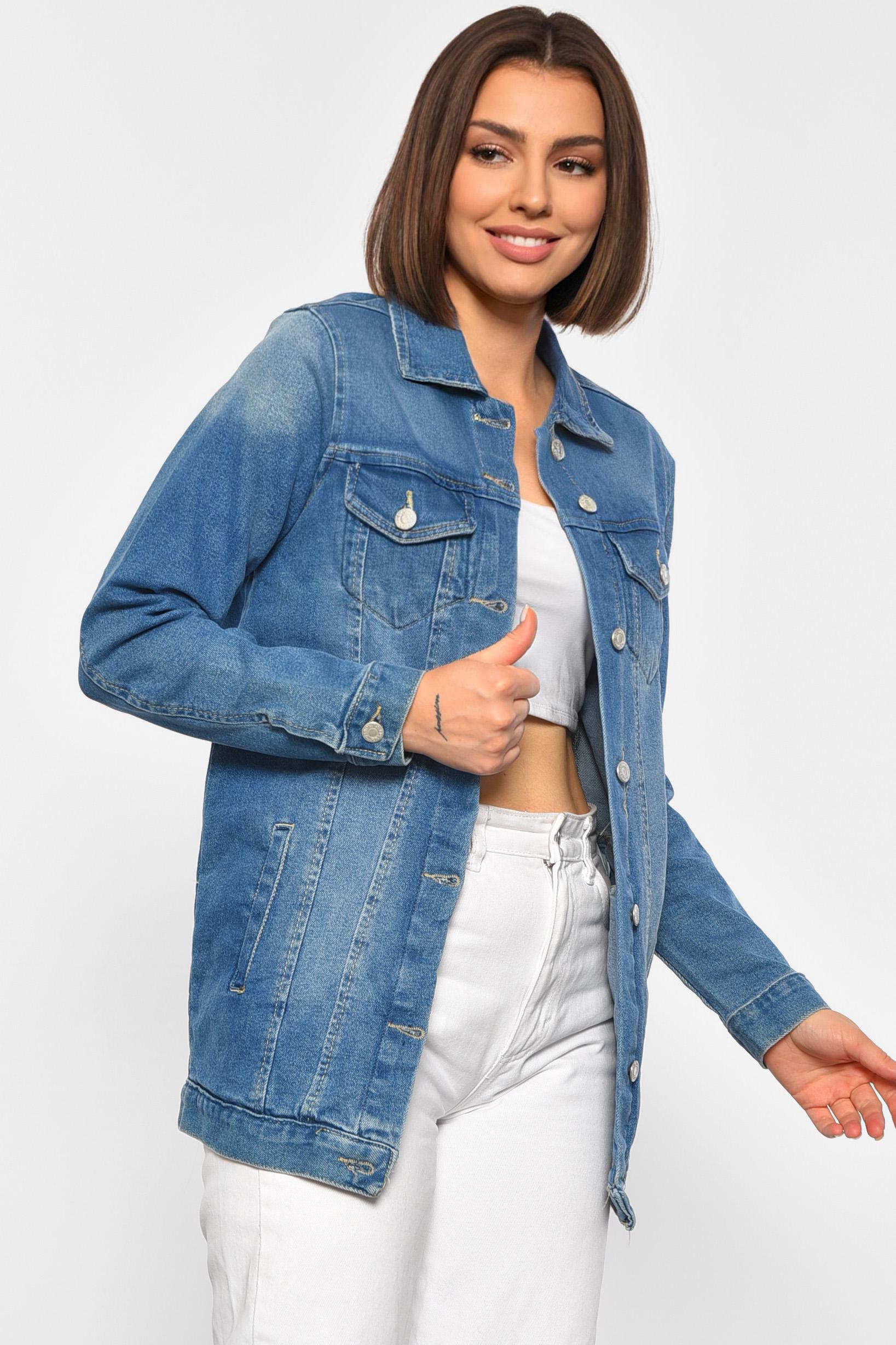 Джинсовка женская S Голубой (188066) - фото 2 Джинсовка женская S Голубой (188066) - фото 2