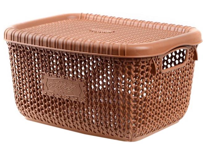 Корзина Violet House 1009 Виолетта с крышкой 5 л Beige (MLM-1009-VYOLETTA-BEIGE-S-KR-5-L)