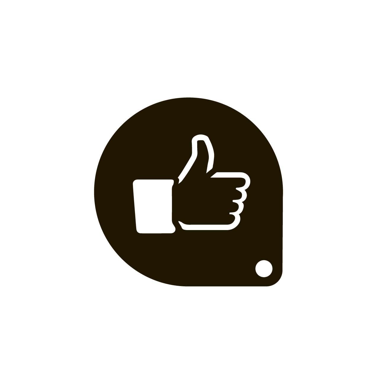 Трафарет для кофе Логотип Like пищевой пластик Белый (121) Трафарет для кофе Логотип Like пищевой пластик Белый (121)