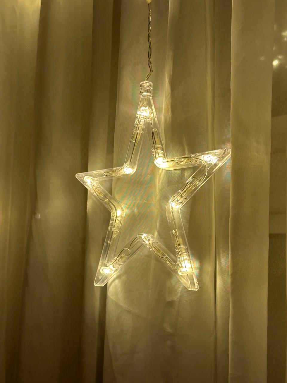 Гірлянда Зірки 12 зірок 3 м Білий теплий (909090) - фото 3 Гірлянда Зірки 12 зірок 3 м Білий теплий (909090) - фото 3