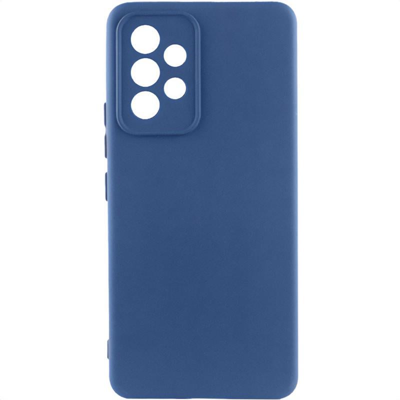 Противоударный чехол TPU GETMAN Liquid Silk Full Camera для Samsung Galaxy A52 4G / A52 5G / A52s Синий / Navy Blue