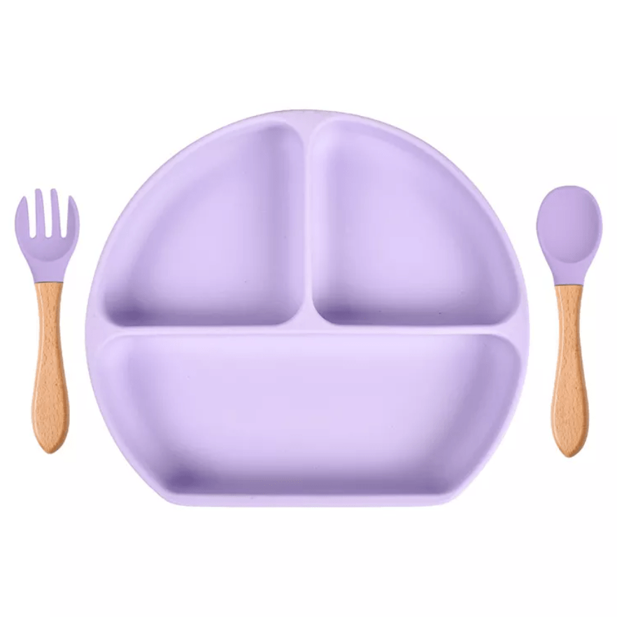 Тарілка силіконова трисекційна Лавандовий (10715) - фото 2