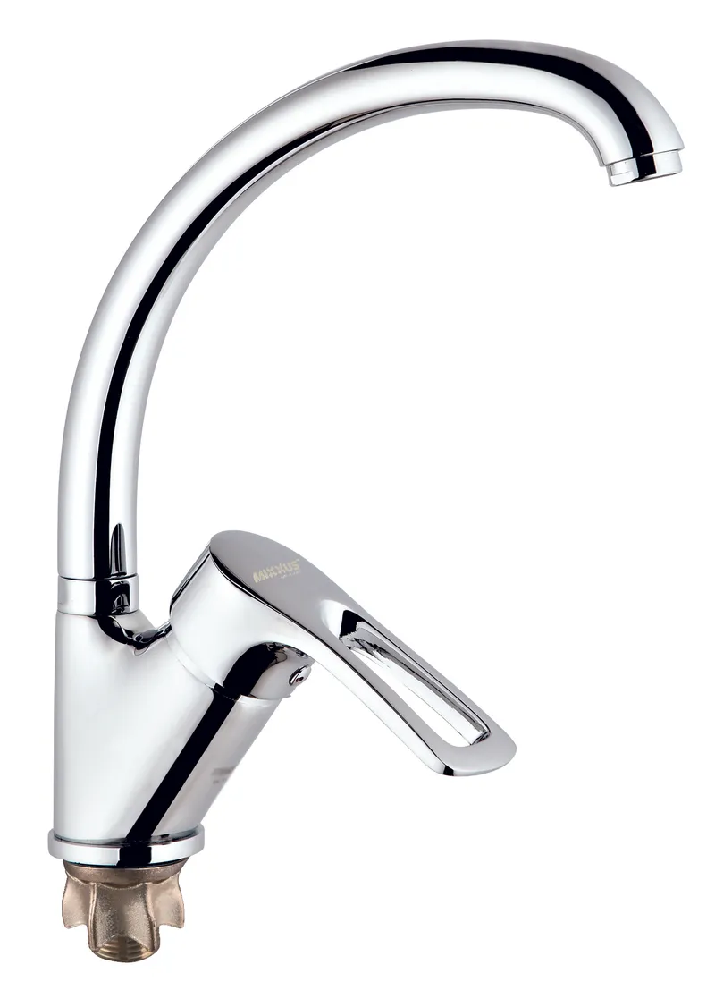 Смеситель для мойки MIXXUS высокий однорычажный латунь Хром (b-MI6479)