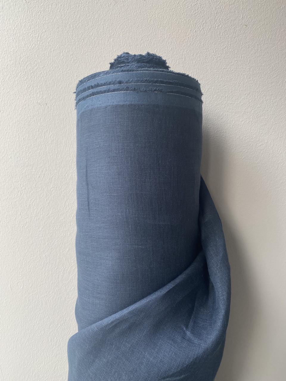 Ткань LINEN PLUS 100% лен 150 см Темно-синий