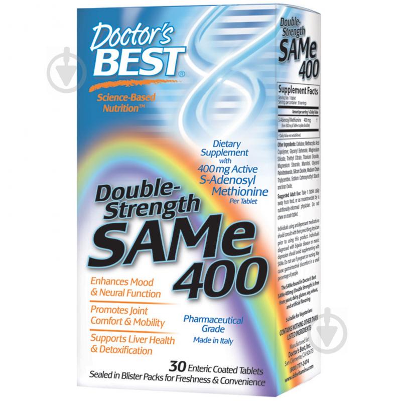 SAM-e S-Аденозилметионин 400 мг Doctor's Best 30 таблеток (DRB00151)