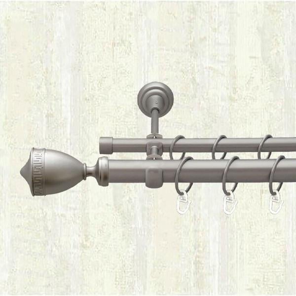 Карниз для штор Orvit Афіна двохрядний 25/16 мм 240 см Сатин (000-6382)