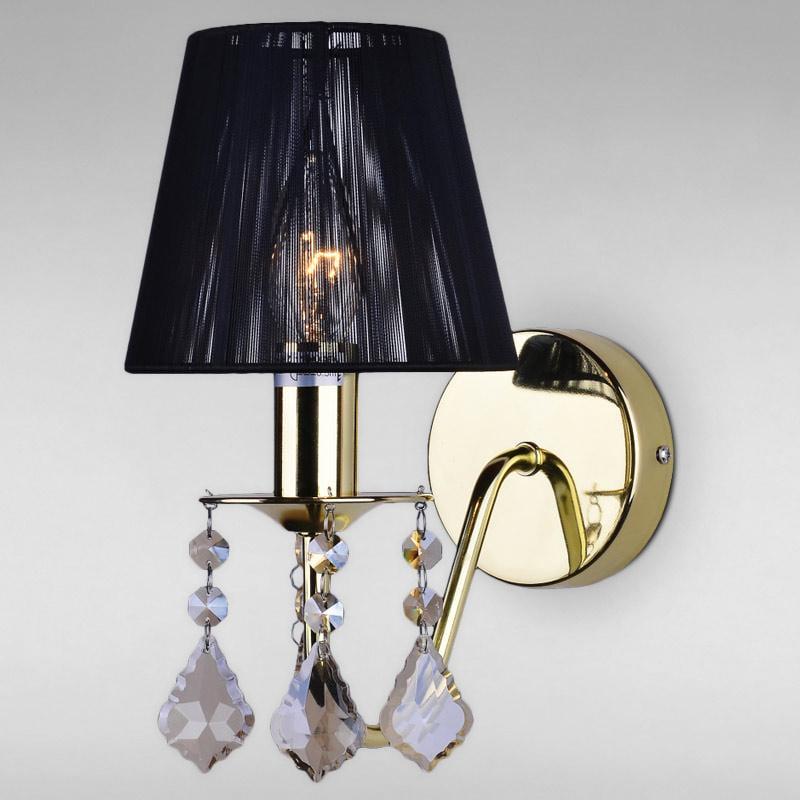 Бра настенное Light House LS-11489GD-1 GD с абажуром на одну лампу Золото/Черный