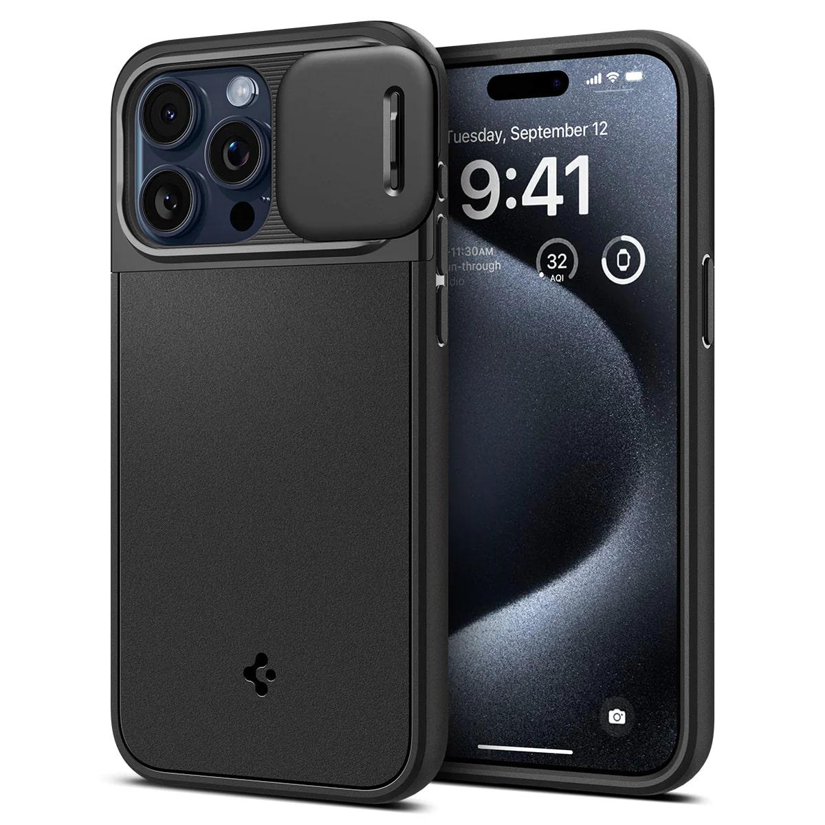 Чохол накладка для телефону Spigen Optik Armor MagFit для Apple iPhone 15 Pro Max Чорний (ACS06599)
