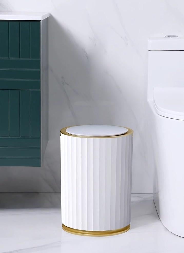 Відро для сміття сенсорне JAH Nordic кругле 9 л Біло-золотий - фото 4 Відро для сміття сенсорне JAH Nordic кругле 9 л Біло-золотий - фото 4