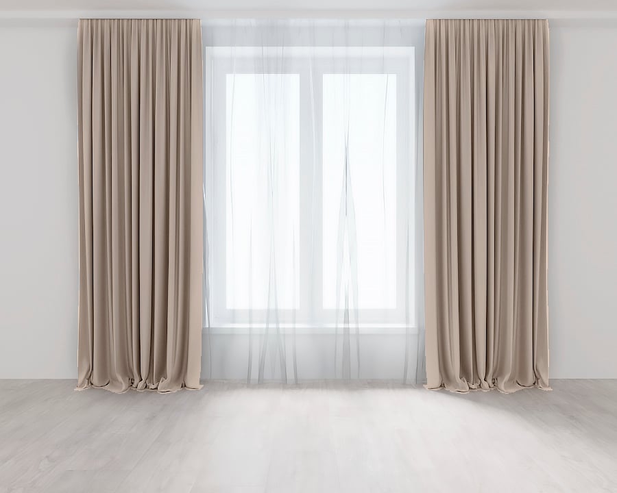 Комплект штор Lux Portiery микровелюр 250x260 см 2 шт. Бежевый (AV89667)