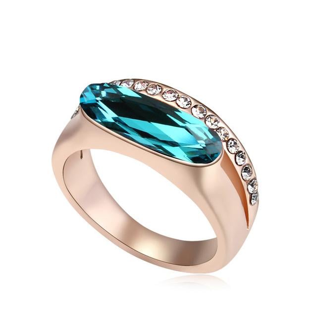 Кольцо с кристаллами Сваровски 13275 Italina р. 17 Бирюзовый/Белый