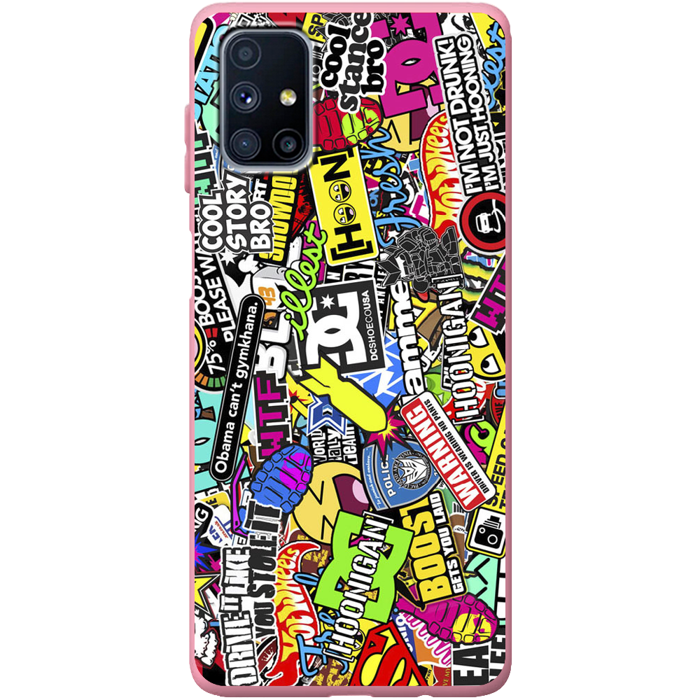 Чехол Boxface Samsung M515 Galaxy M51 Multicolored Inscriptions Розовый силикон (40937-up880-42165)