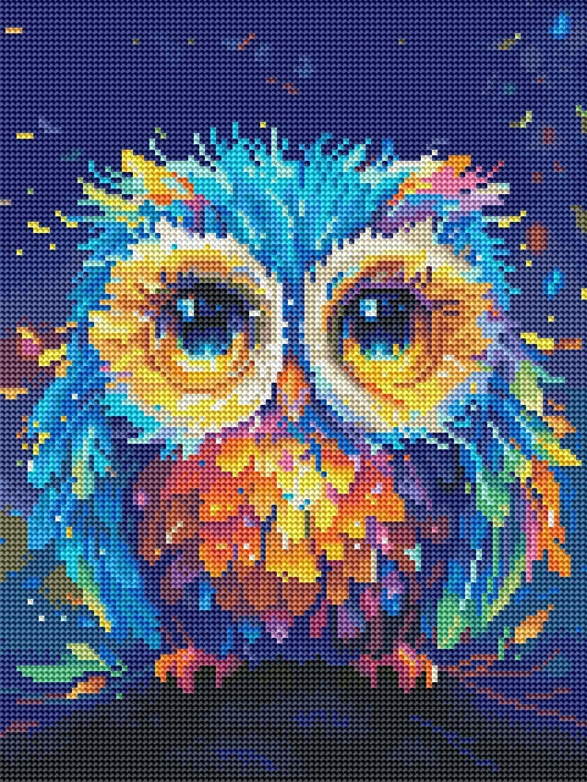 Алмазная мозаика Brushme Цветная сова 30x40 см (RDBS7016)
