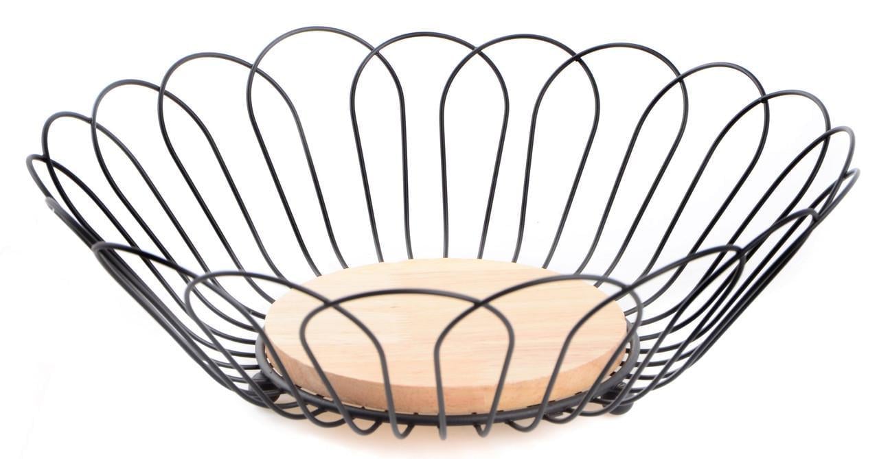 Ваза для фруктов RINGEL Oder металл/дерево 29x9,5 см Черный (RG-9018)