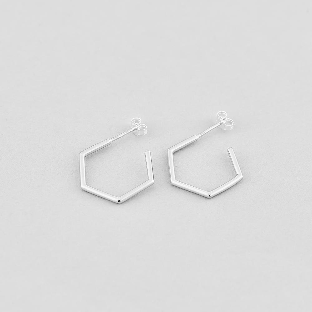 Серебряные серьги Minimal Импровизация (655)