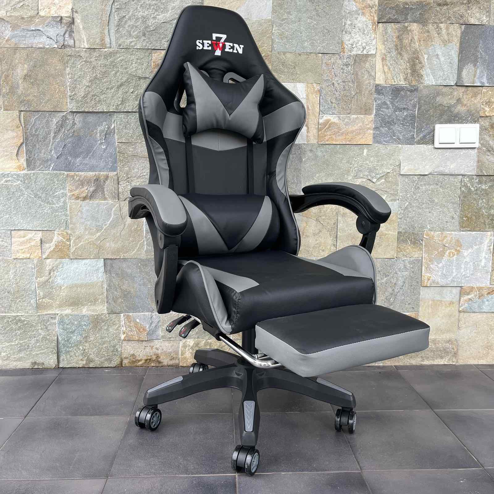 Кресло компьютерное геймерское SEWEN 730 Черный/Серый (9869702) - фото 11 Кресло компьютерное геймерское SEWEN 730 Черный/Серый (9869702) - фото 11