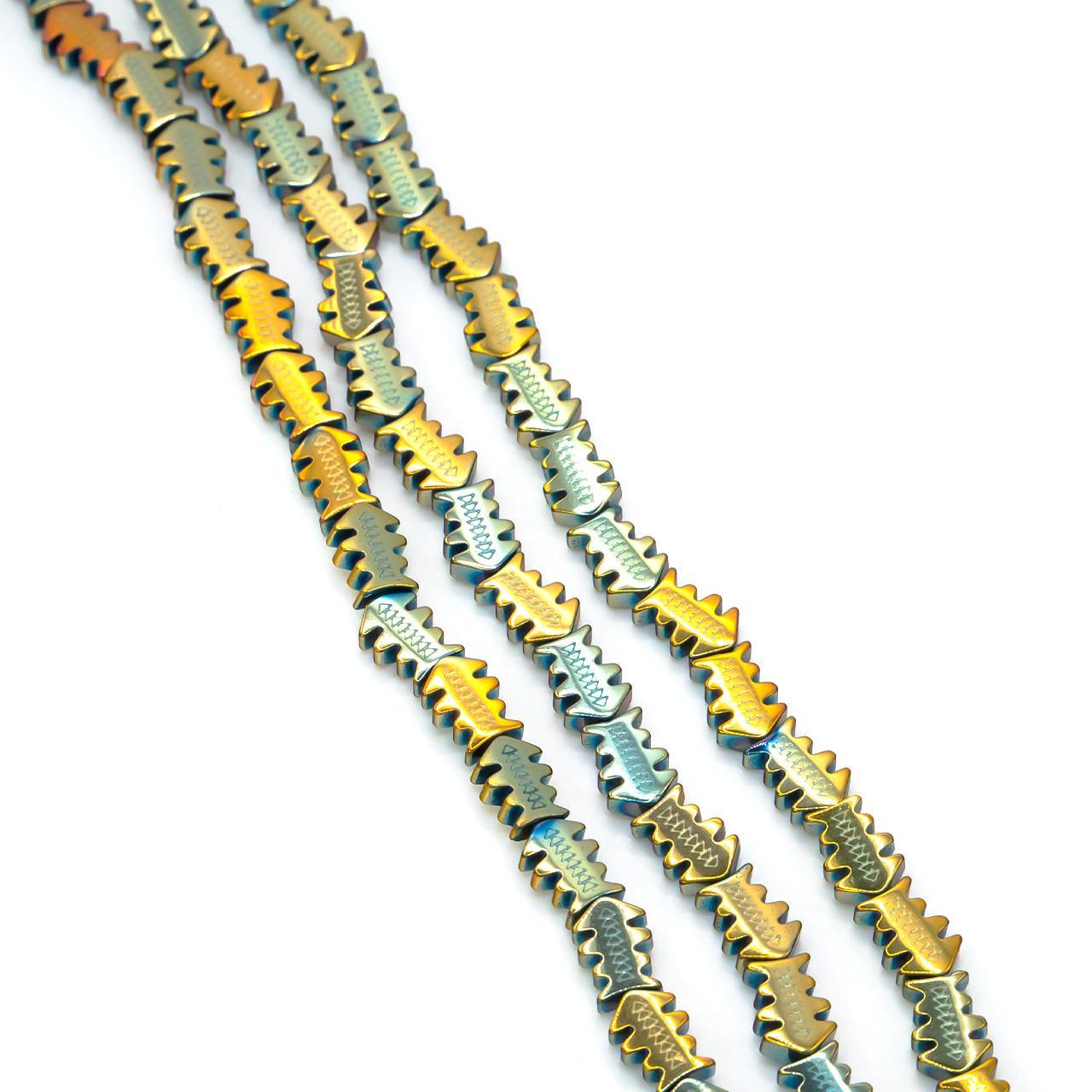 Бусины Рыбка Гематит 4х7 мм 40 см 53 шт. Разноцветный (БГ0407р52)