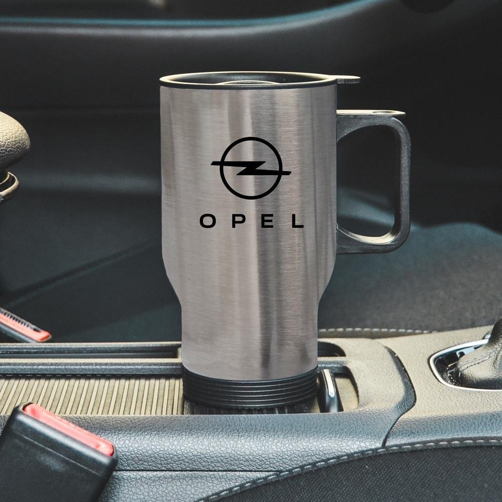 Термокружка автомобильная с логотипом Opel 450 мл Серебристый (22802303)