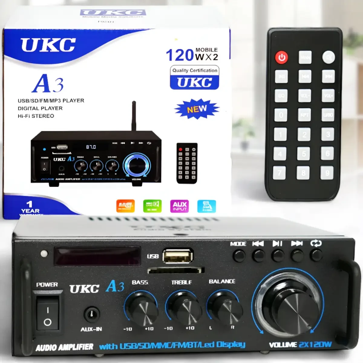 Підсилювач UKC A3 2x120 Вт з Bluetooth USB SD і FM радіо (10261) - фото 4