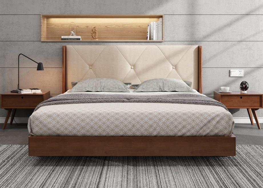 Кровать деревянная Artwood Сиена с мягким изголовьем 160х200 см Орех (11665)