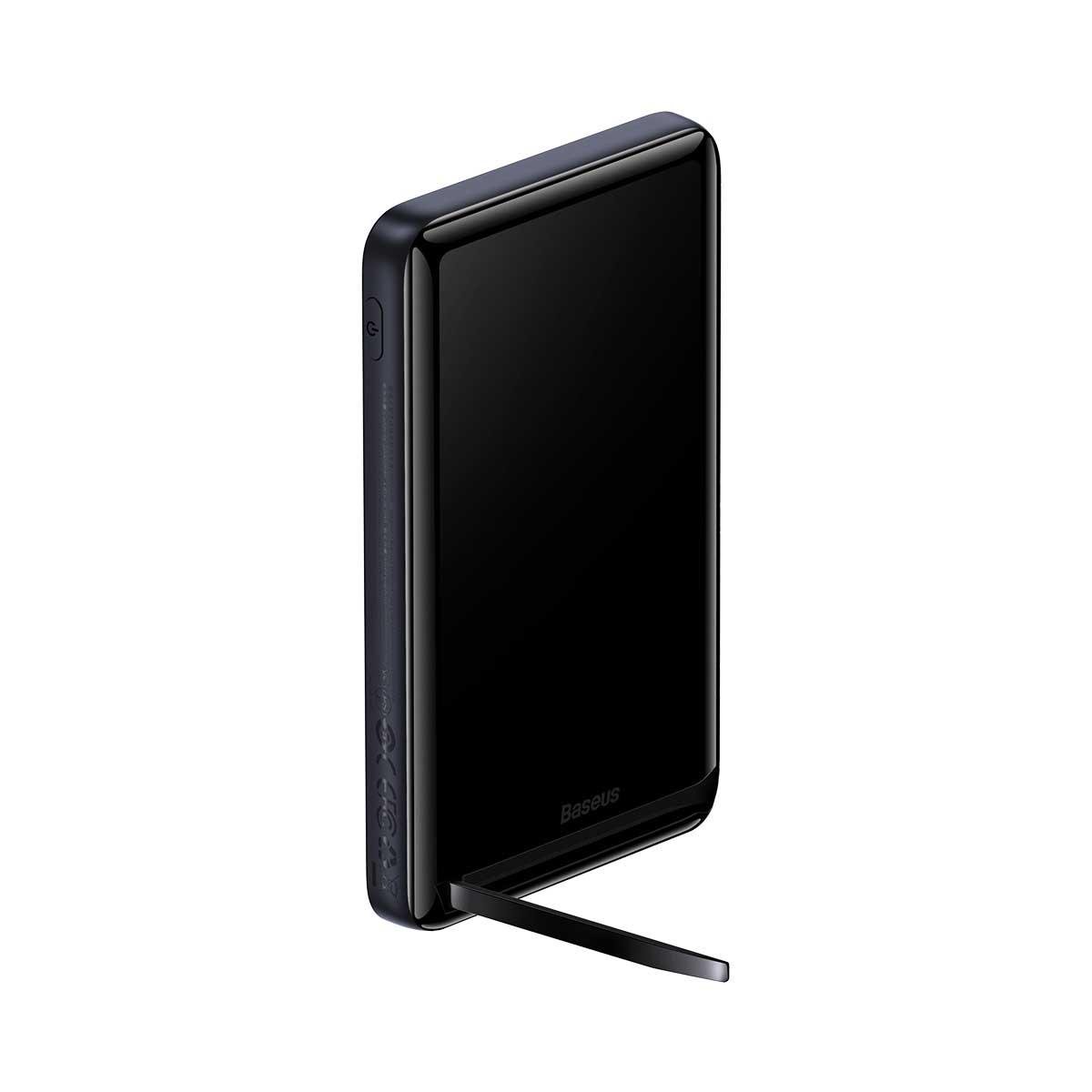 Повербанк BASEUS Magnetic Bracket Wireless Fast Charge 20W 10000 mAh Black (PPCX000003) - фото 8