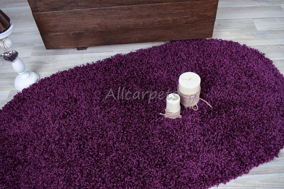 Коврик для спальни прикроватный Loca 6365 ворсистый овальный 80х150 см D.Purple (369754941) - фото 5