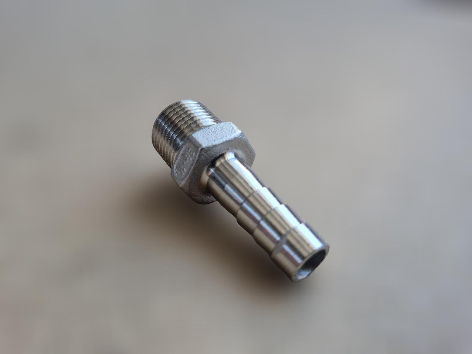 Штуцер шланговий різьбовий DN10 AISI304 BSPP Class-150 ялинка н/ж сталь 10 мм 3/8" (29203310) - фото 5