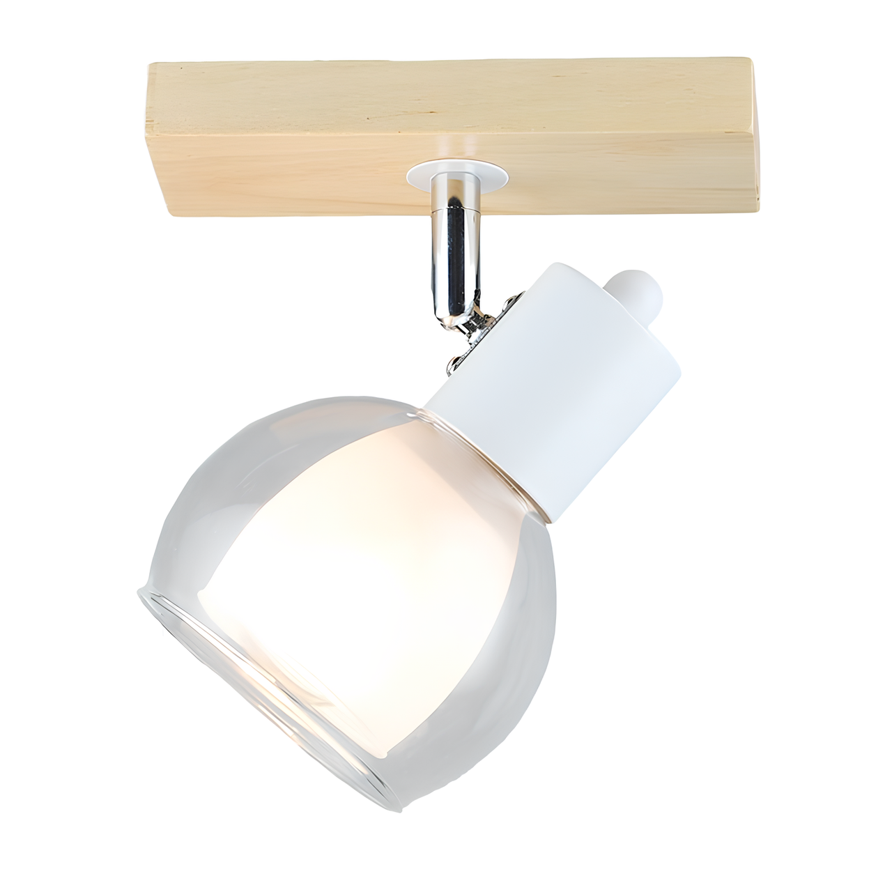 Спот Svet с поворотным двойным плафоном под лампу Е27 Белый (SR-N5105/1 WT+WOOD)