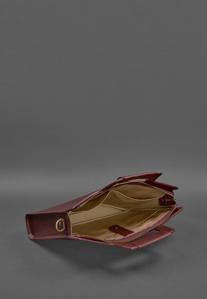 Женская сумка кожаная для ноутбука и документов Бордовый (A-026692) - фото 4