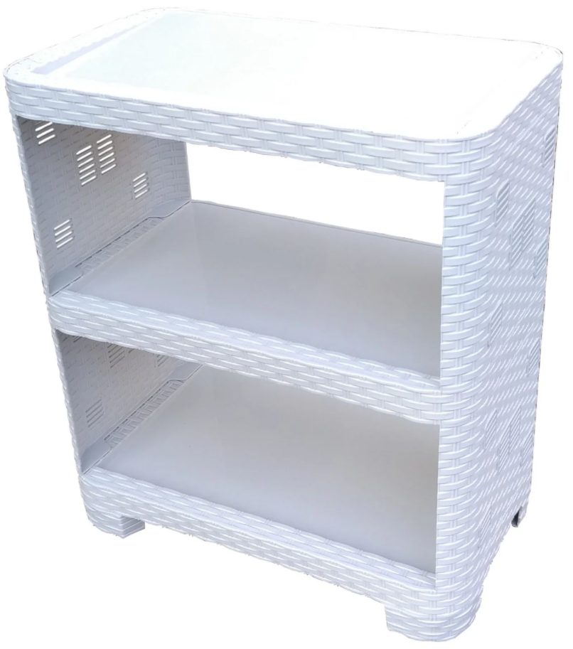 Полка для обуви пластиковая Ротанг на 3 яруса Светло-серый (MR12492) Полка для обуви пластиковая Ротанг на 3 яруса Светло-серый (MR12492)