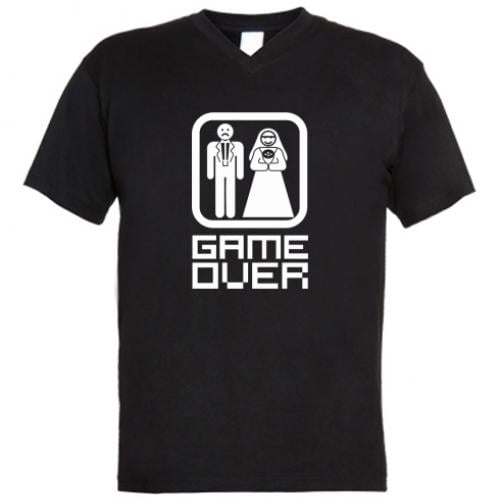 Футболка мужская с V-образным вырезом Game Over S Черный (252042-2-3790-S) Футболка мужская с V-образным вырезом Game Over S Черный (252042-2-3790-S)