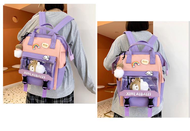 Шкільний рюкзак для дівчинки 5в1 Trendy сумка-шопер/пенал/бананка Oxford Фіолетовий (1576390345) - фото 3 Шкільний рюкзак для дівчинки 5в1 Trendy сумка-шопер/пенал/бананка Oxford Фіолетовий (1576390345) - фото 3