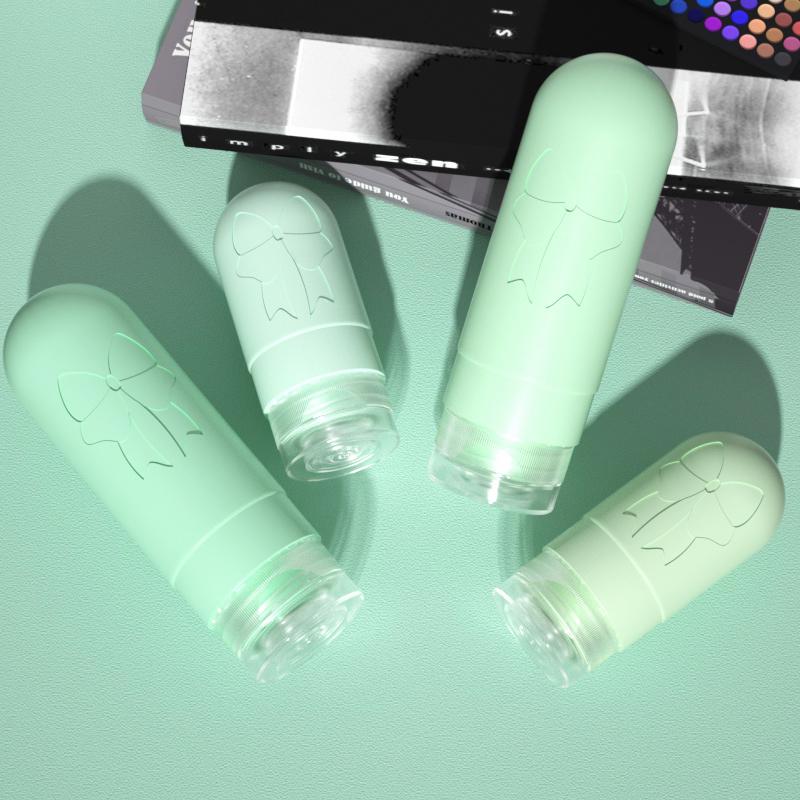 Набор дорожных баночек емкости для путешествий силиконовые 4 шт. 60 и 90 мл в косметичке Зеленый (113_4_0_2С) - фото 3 Набор дорожных баночек емкости для путешествий силиконовые 4 шт. 60 и 90 мл в косметичке Зеленый (113_4_0_2С) - фото 3