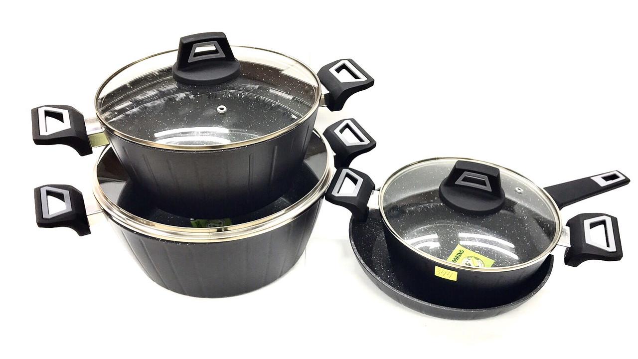 Набір каструль із мармуровим покриттям 7 пр. (1749077002) Набір каструль із мармуровим покриттям 7 пр. (1749077002)