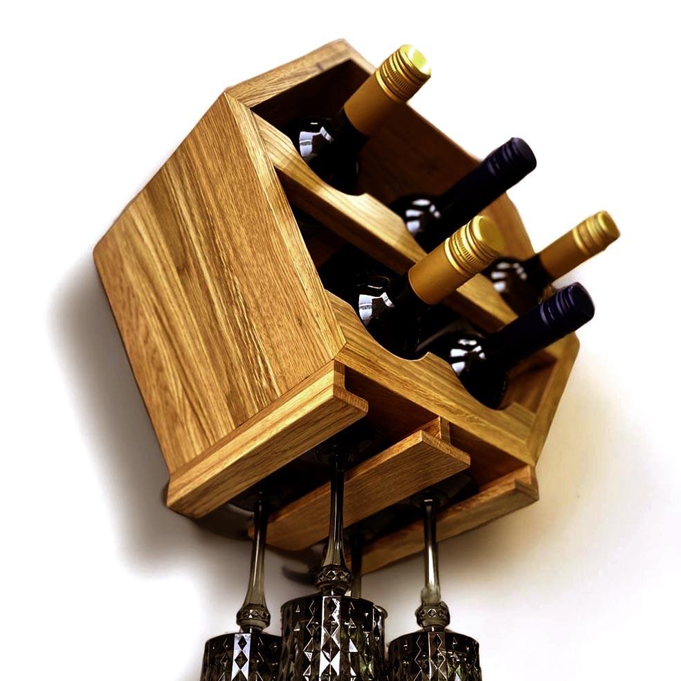 Полка для вина настенная из дерева Накама Сиена (ПНК-006905)
