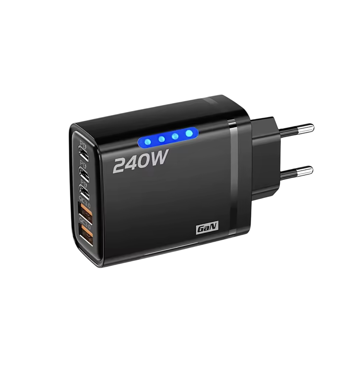 Зарядное устройство USB/Type-C 240W сетевой адаптер 220V быстрая зарядка Quick Charge для смартфона и планшета Черный