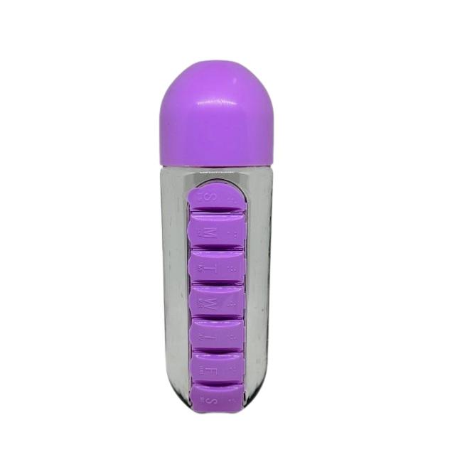 Бутылка для воды Pill Bottle с контейнером для таблеток 600 мл Purple (127556)