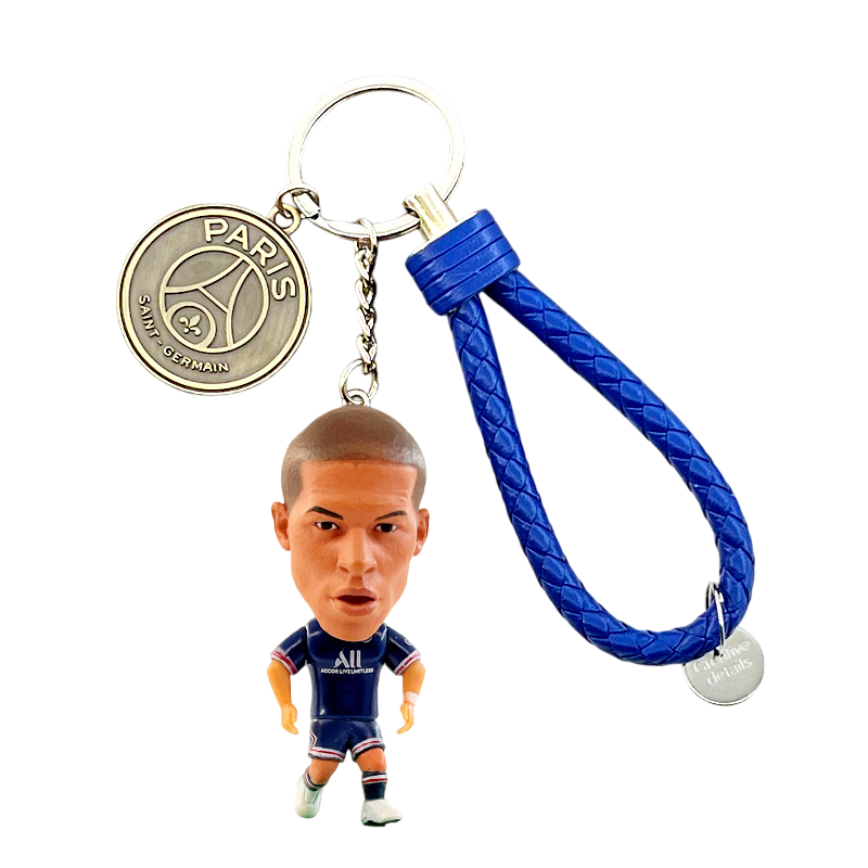 Брелок футбольний статуетка Кіліан Мбаппе та емблема ПСЖ (26972804)