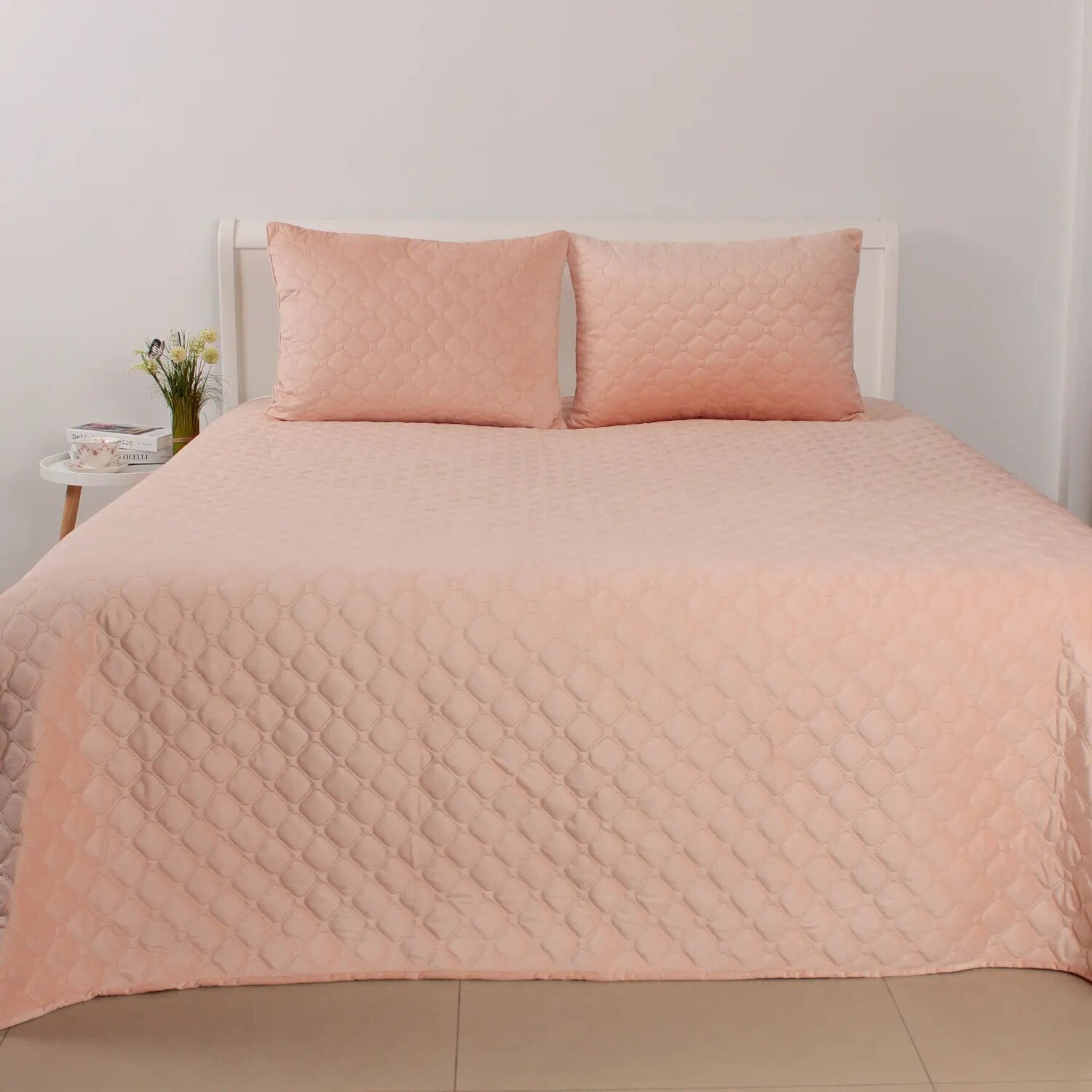 Покрывало велюровое ТЕП VELOUR 240x260 см Пудровый (12255) Покрывало велюровое ТЕП VELOUR 240x260 см Пудровый (12255)