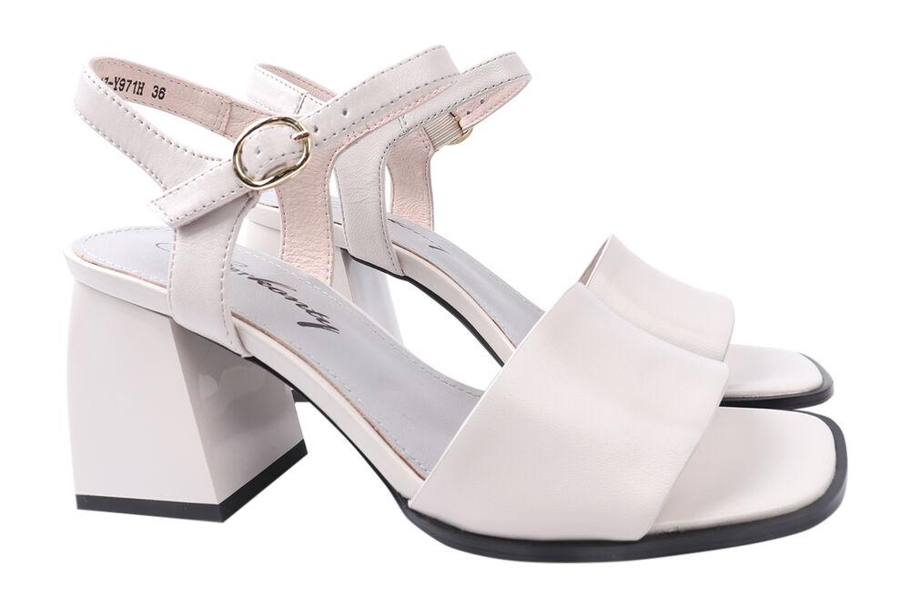 Босоножки женские Berkonty из кожи на большом каблуке р. 40 Серый (336-21/22LB)