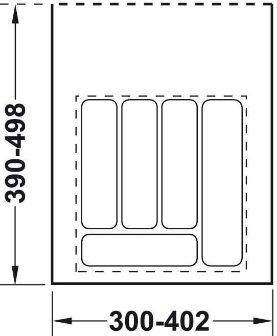 Лоток для столових приборів NM HL-3 400/450 мм Сірий (FNT314) - фото 2