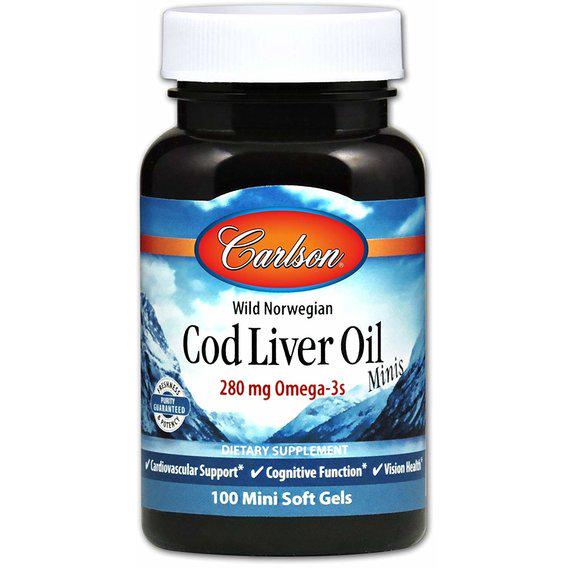 Жир из печени трески Carlson Labs Cod Liver Oil Minis 100 Mini Soft Gels