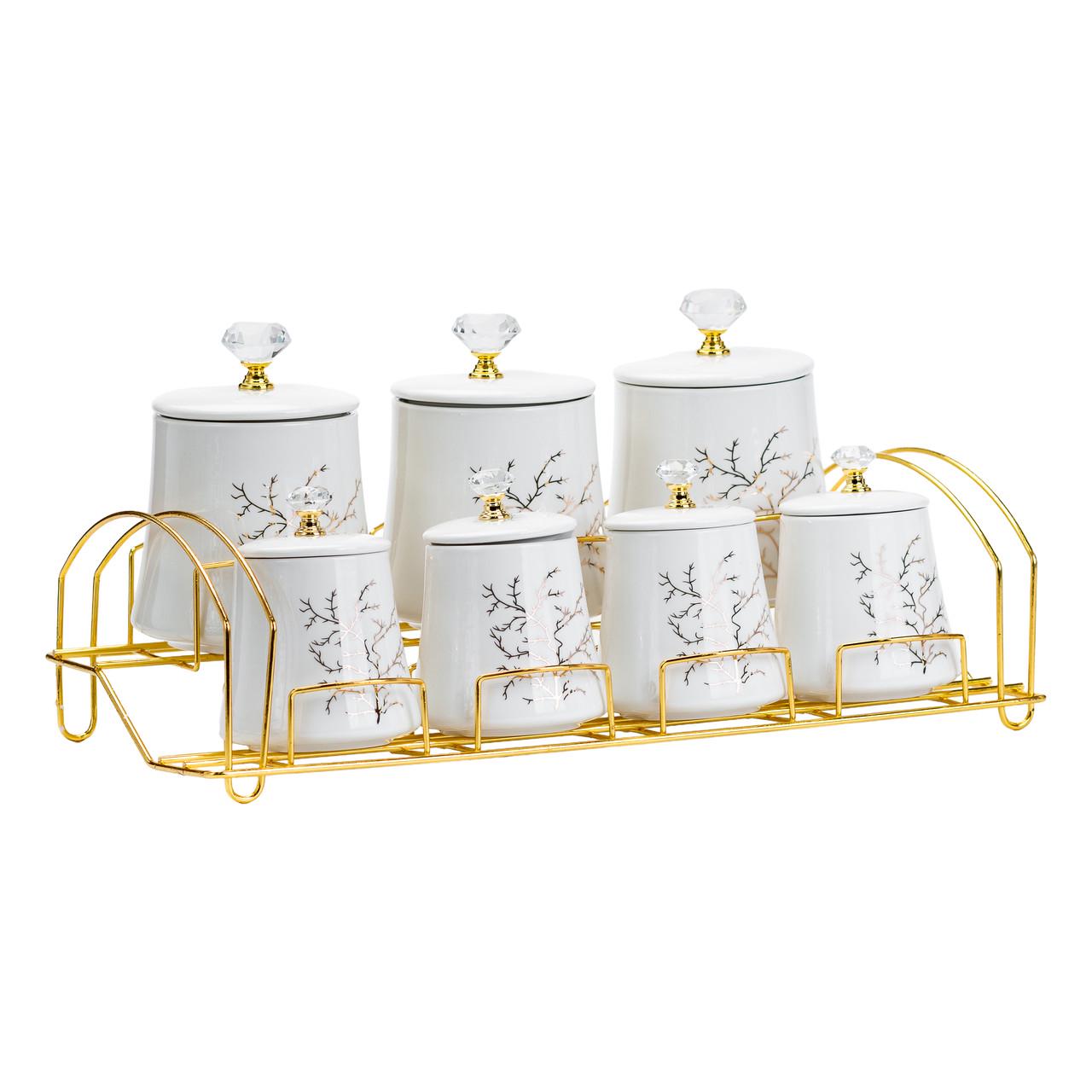 Набор для специй на металической подставке 4 шт. по 250 мл/3 шт. по 550 мл (4807)