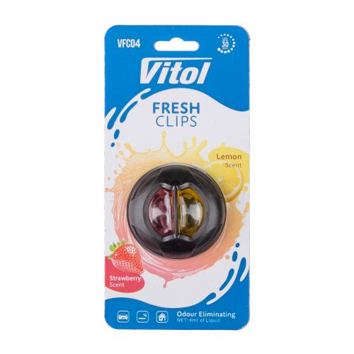 Ароматизатор для авто Vitol Fresh Clips Strawberry/Lemon на дефлектор (23194554)