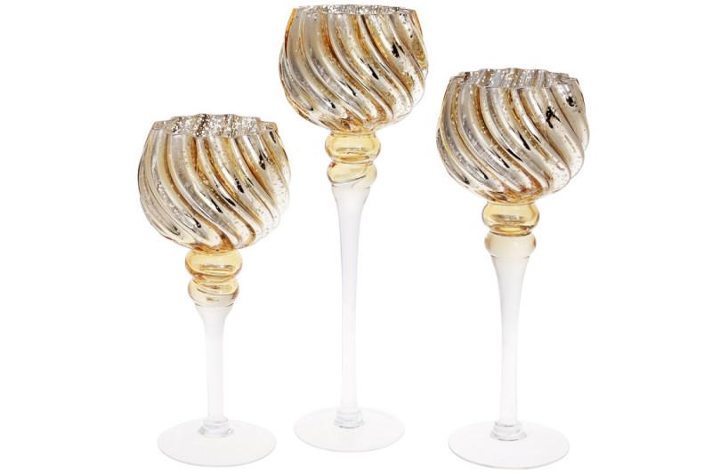 Набор подсвечников BonaDi 527739 3 шт. Золотой (100443)